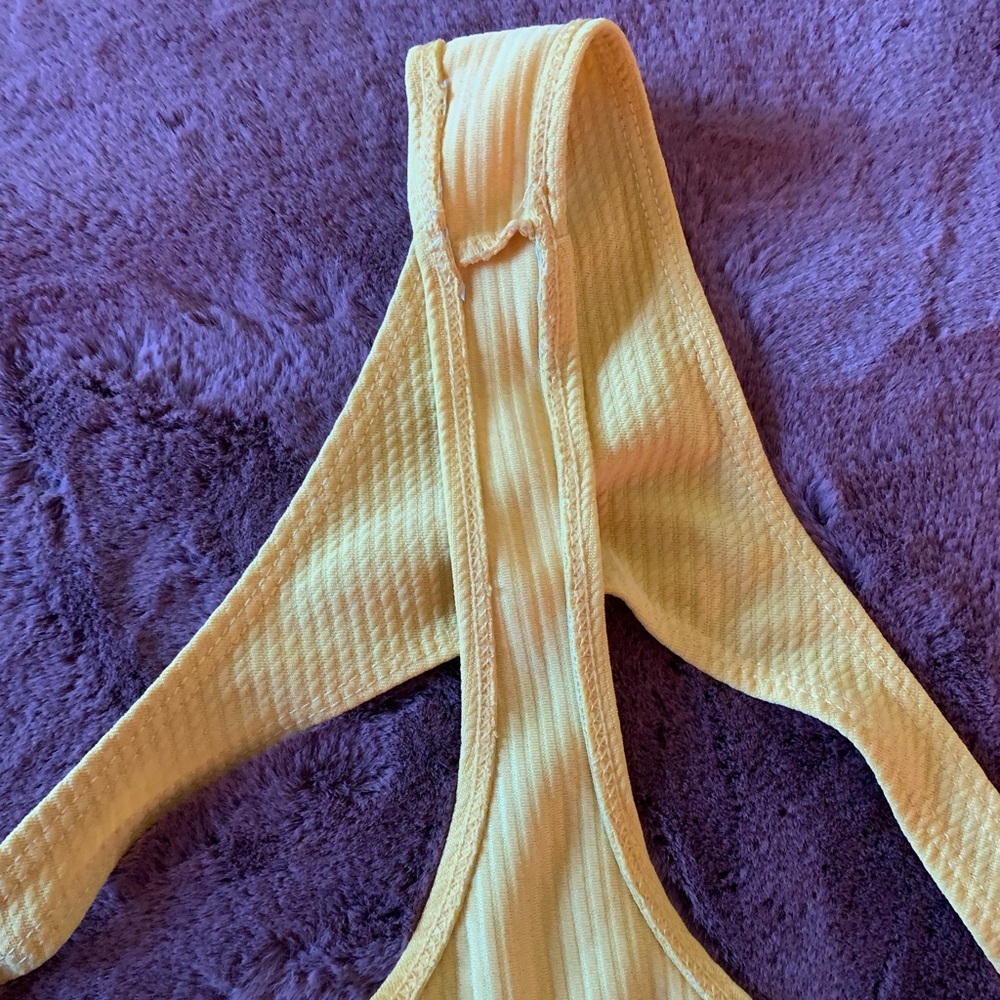 Size Small Ribbed Yellow Micro Swim Set - Picture 11 of 13